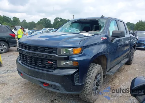 2021 Chevrolet Silverado 1500 4Wd Short Bed Custom Trail Boss z USA, uszkodzony, nr VIN 1GCPYCEFXMZ243466